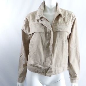 Treasure & Bond Womens size Large jacket stand collar cotton twill Small